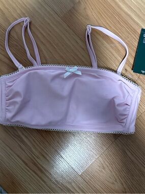 Pink Girls' Swim Bandeau Top with Adjustable Straps XS …158
